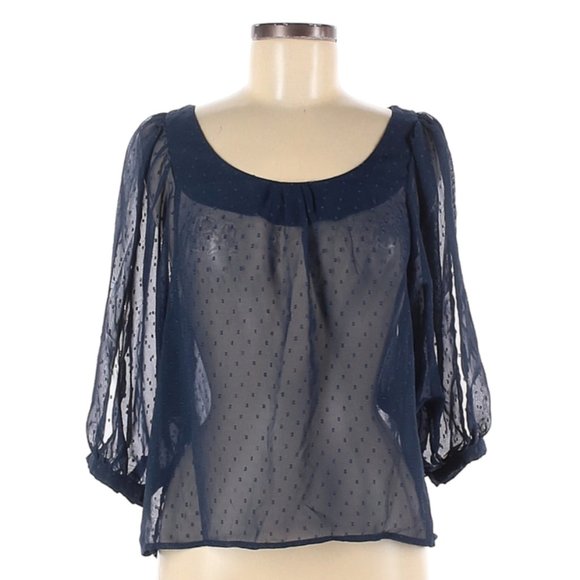 Xhilaration Sheer Open Sleeve Top - Picture 3 of 16